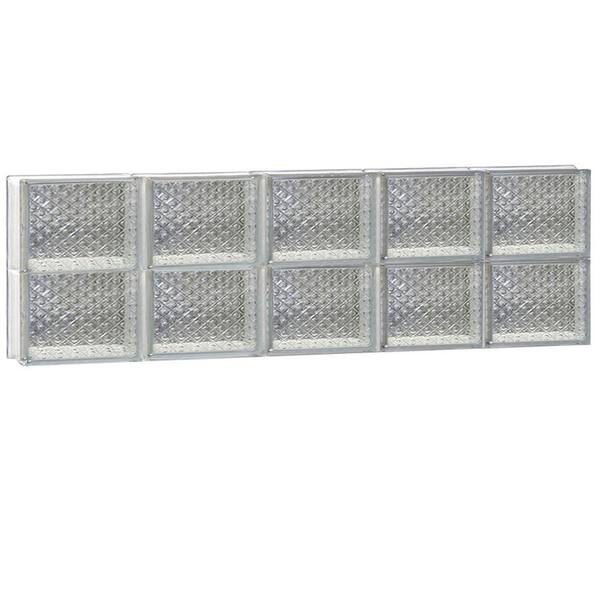 Clearly Secure 38.75 in. x 11.5 in. x 3.125 in. Frameless Diamond Pattern Non-Vented Glass Block Window