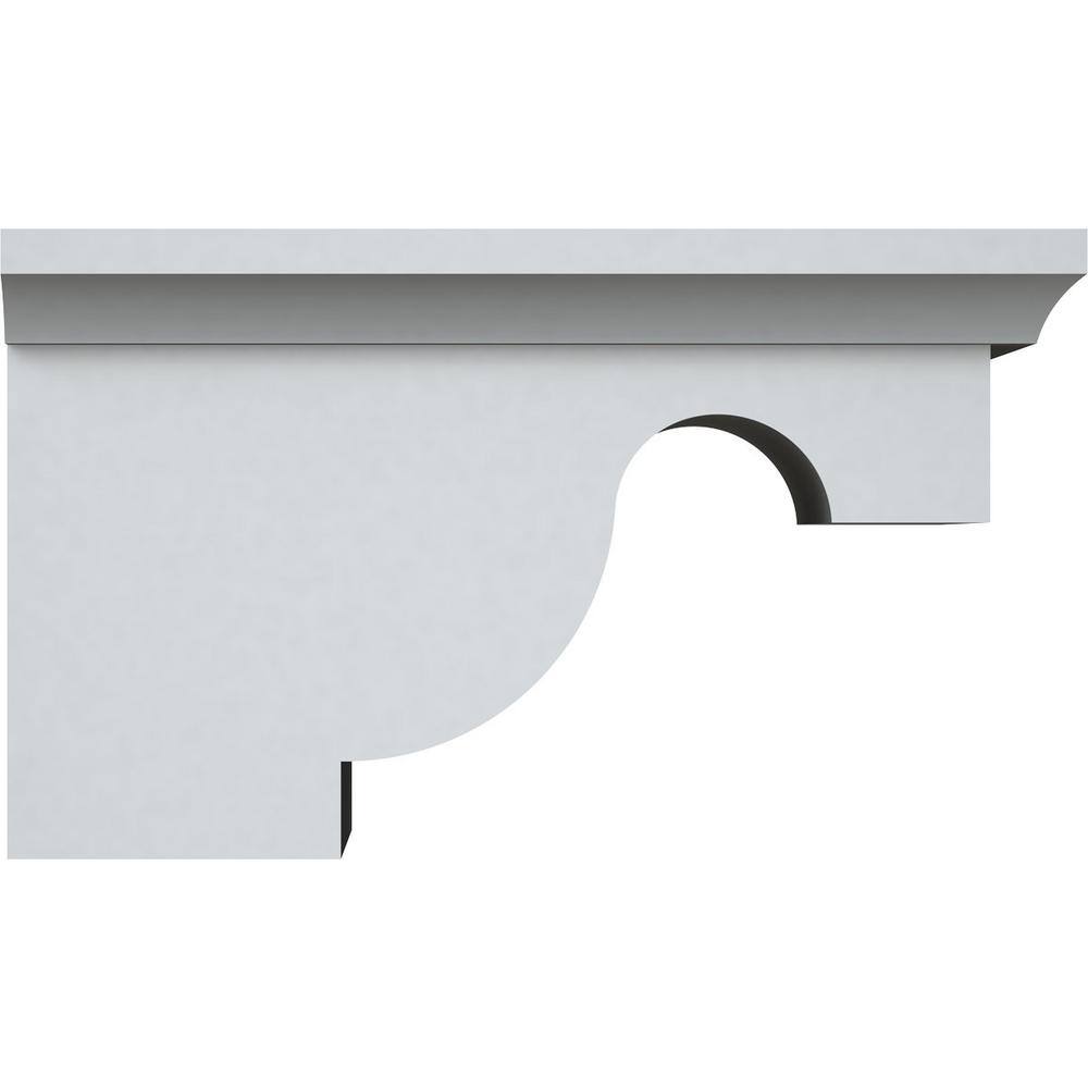 White Urethane Decorative Corbel Bracket, 6 x 7.5 x 5 Inches