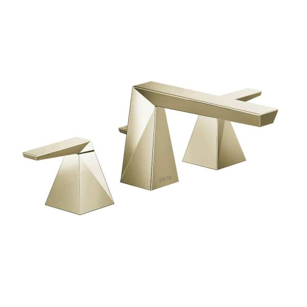 Delta Trillian 8 in. Widespread 2-Handle Bathroom Faucet with Metal Drain Assembly in Polished Nickel