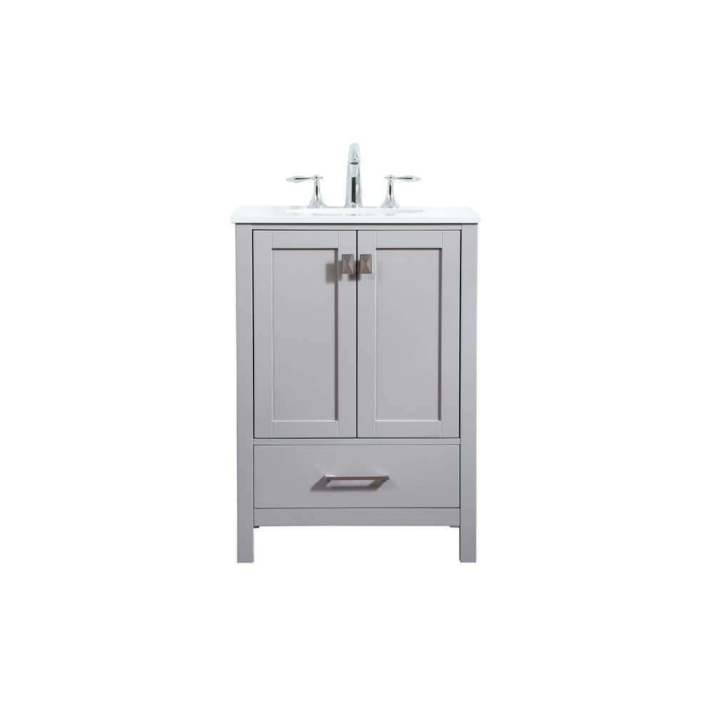 Simply Living 24 in. W x 19 in. D x 34 in. H Bath Vanity in Grey with Calac