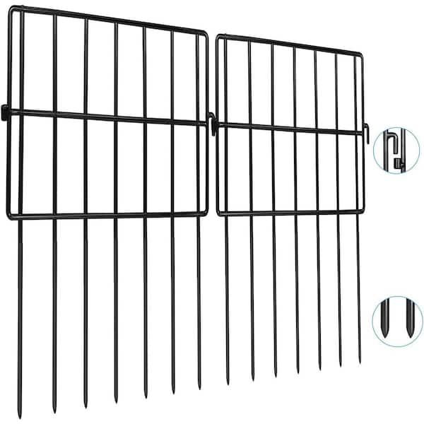 Justincity Outdoor Animal Barrier Fence Panels Metal with Landscape Patio Total 20 ft. L x16 in. H in Black (20-Pack)