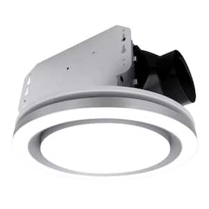 1390N3 Series Decorative Silver Fan Speed 90 CFM Ceiling Bathroom Exhaust Fan with 18-Watt Dimmable 3CCT LED Light Round
