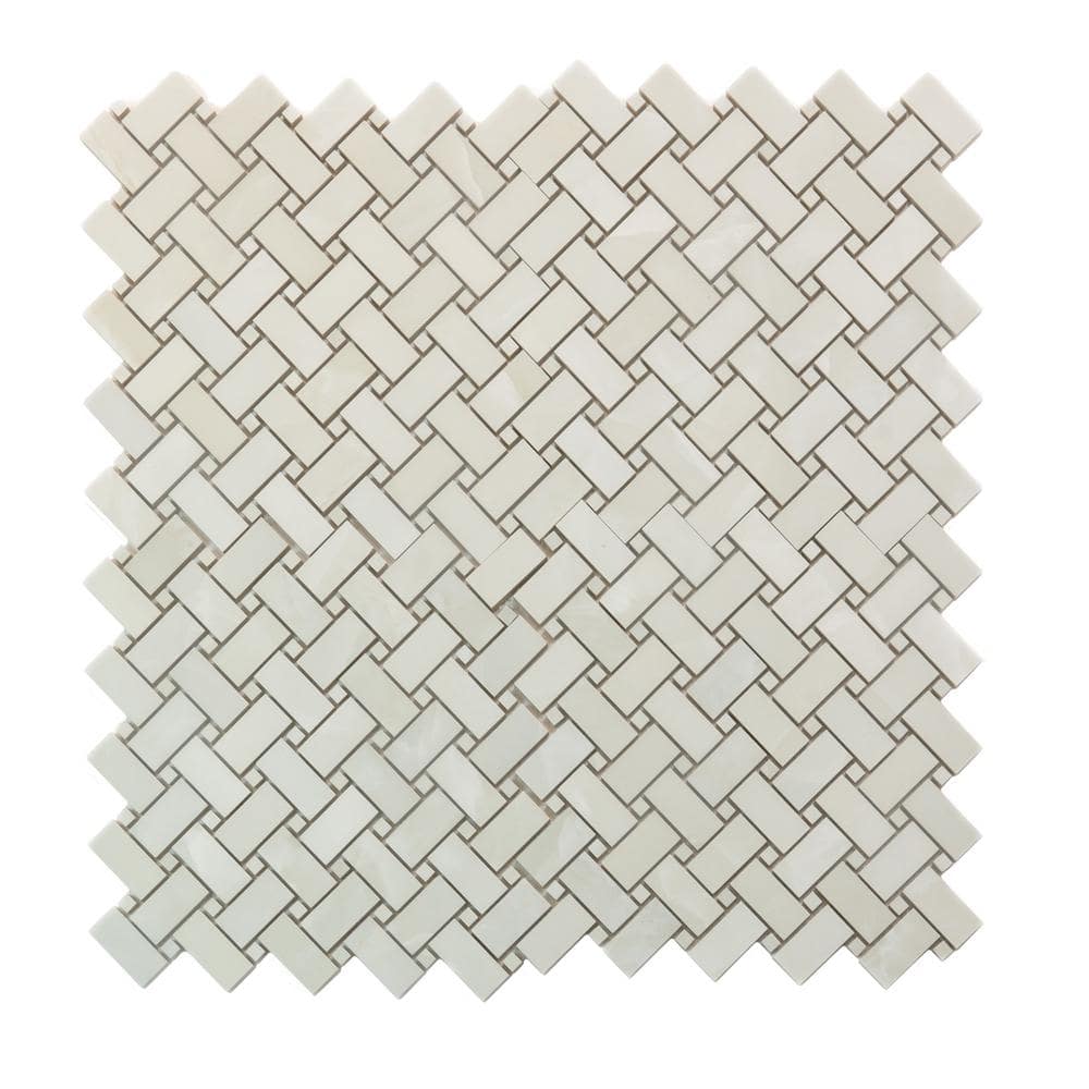 Splendor 11.81'' Matte White Porcelain Mosaic Tile Sheet