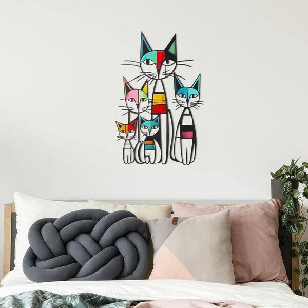 Cat Wall Art Decor Iron Wall Sculptures Decor 10.6 x 15.7 in