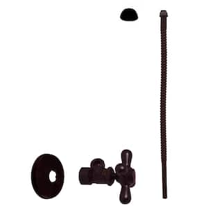 5/8 in. x 3/8 in. OD x 15 in. Corrugated Supply Line Kit with Cross Handle Angle Shut Off Valve, Oil Rubbed Bronze