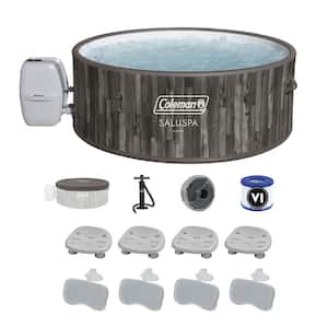 7-Person Hot Tub with 4-Pack Bestway SaluSpa Seat and 4 Headrest Pillows