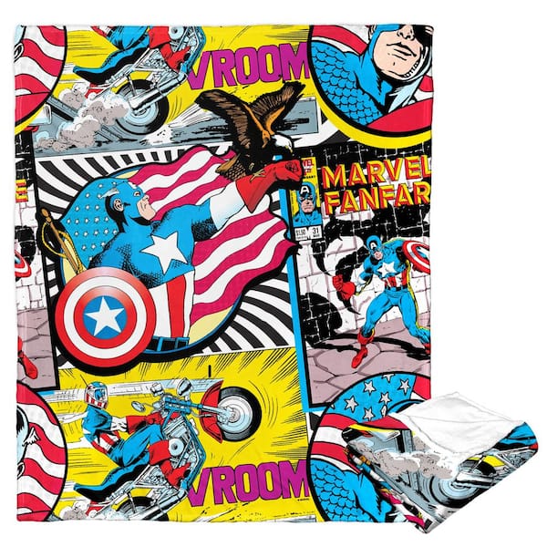 THE NORTHWEST GROUP Marvel Captain America Captain Badge Silk Touch Multi-Colored Throw