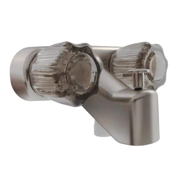 Dura Faucet 2-Handle RV Tub & Shower Diverter Faucet in Brushed Satin Nickel