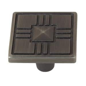 1-1/4 in. Satin Pewter Craftsman Collection Square Cabinet Knobs (10-Pack)