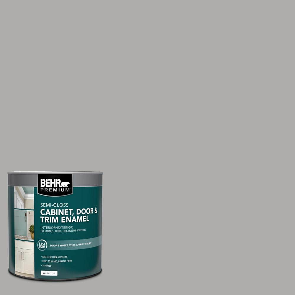 1 qt. #N520-3 Flannel Gray Semi-Gloss Enamel Interior/Exterior Cabinet, Doo