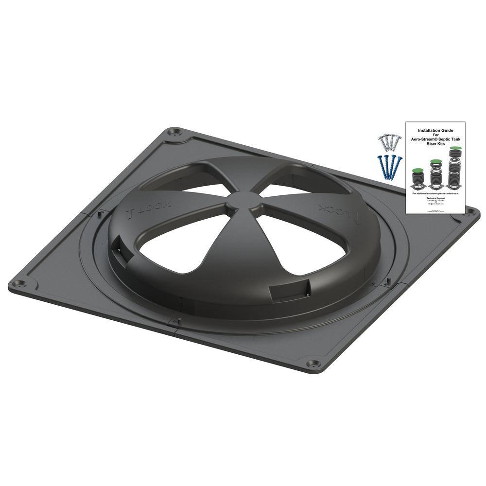 Septic Tank Riser Adapter Flange with Integral Safety Barrier
