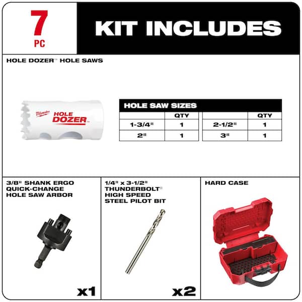 Kobalt Bi-metal Non-arbored Hole Saw Kit Set with Hard Case in the Hole Saws  & Kits department at