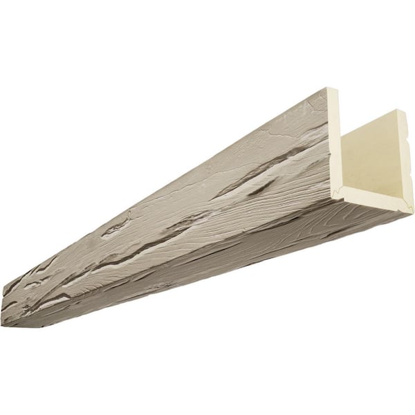 Ekena Millwork Endurathane 6 in. H x 6 in. W x 24 ft. L Riverwood Sand Dune Faux Wood Beam
