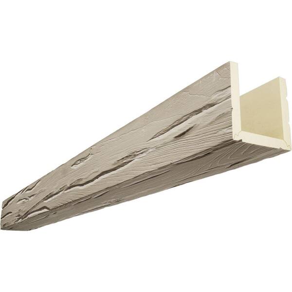 Ekena Millwork Endurathane 10 in. H x 8 in. W x 20 ft. L Riverwood Sand Dune Faux Wood Beam