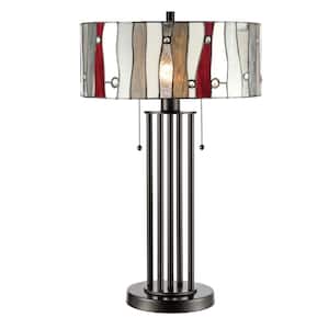 Aston 27 in. Bronze Table Lamp with Hand Rolled Art Glass Shade