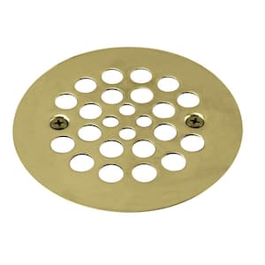 4-1/4 in. Brass Shower Strainer Grid with Screws in Polished Brass