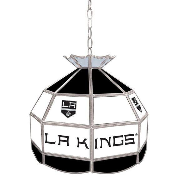 Trademark NHL Los Angeles Kings 16 in. Gold Hanging Tiffany Style Billiard Lamp