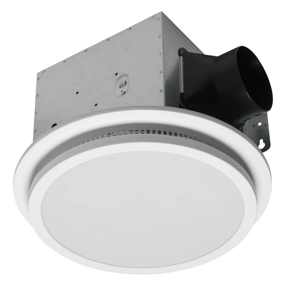 HOMEWERKS Decorative White 110 CFM Ceiling Mount Bathroom Exhaust Fan with Bluetooth, Humidity Sensor, LED Light 7130-20-BT - The Home Depot