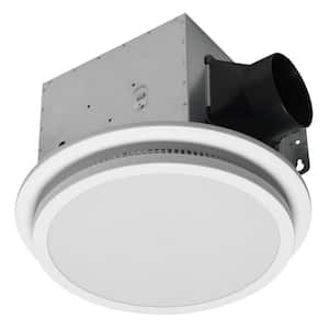 Decorative White 110 CFM Ceiling Mount Bathroom Exhaust Fan with Bluetooth, Humidity Sensor, and LED Light