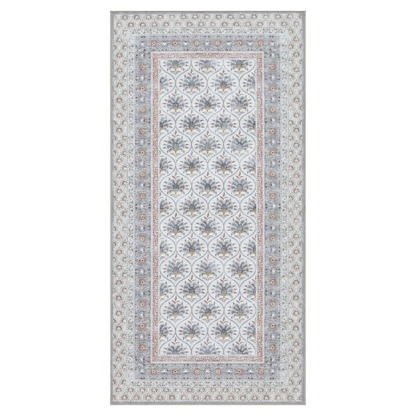 Amelia Chenille Beige 2 ft. x 4 ft. Woven Trellis Polyester Accent Rug