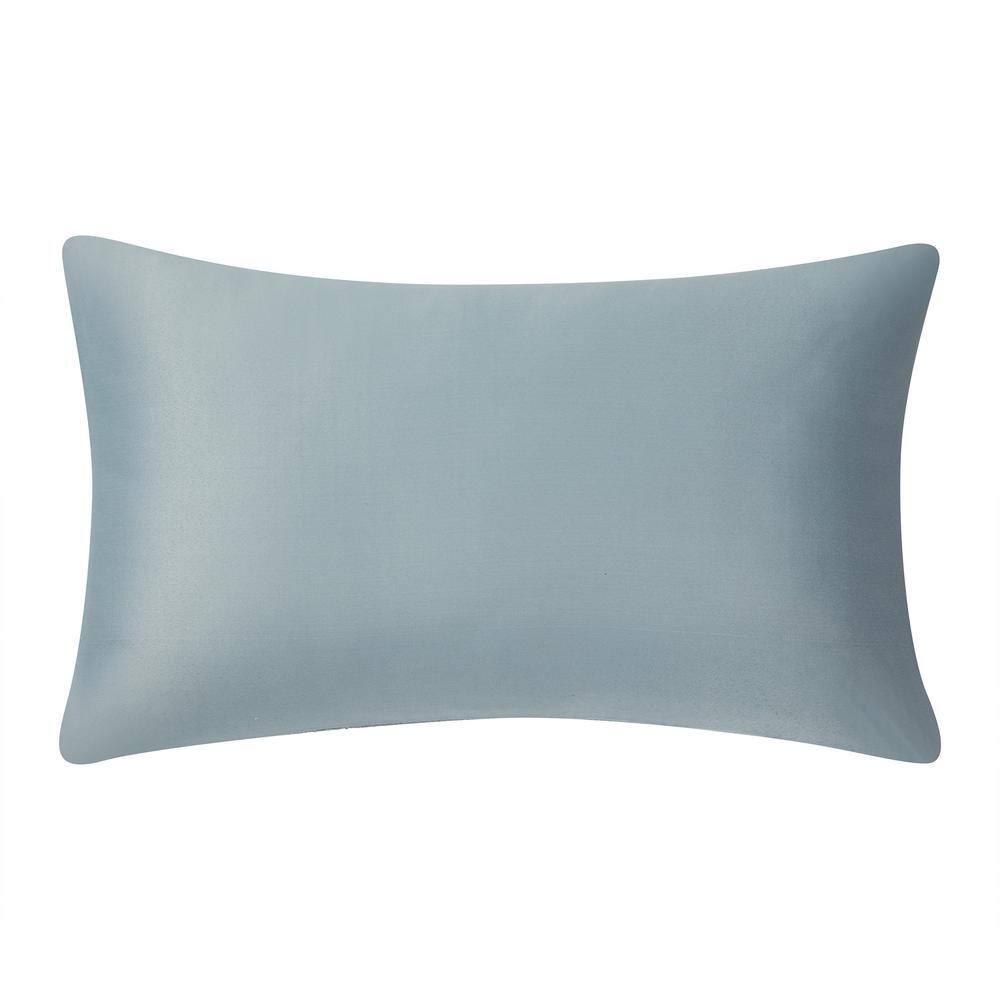 Blue and Ivory Embroidered Polyfill Throw Pillow Set