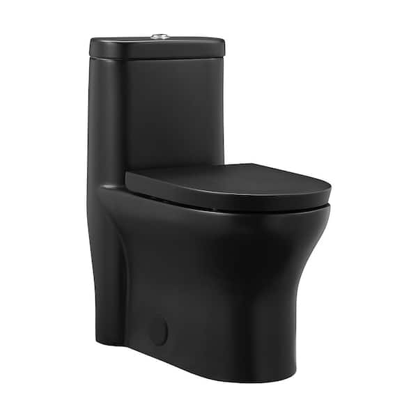 Swiss Madison Monaco 1-piece 1.1/1.6 GPF Dual Flush Elongated Toilet in Matte Black Seat Included