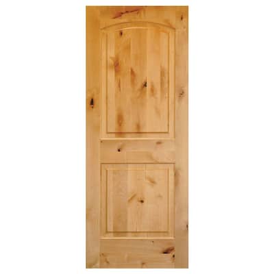 Krosswood Doors 32 in. x 80 in. Rustic Knotty Alder 2-Panel Top Rail ...