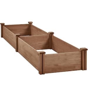 11 in. H Wooden Garden Raised Bed Divisible Planter Box for Yard, Dark Brown