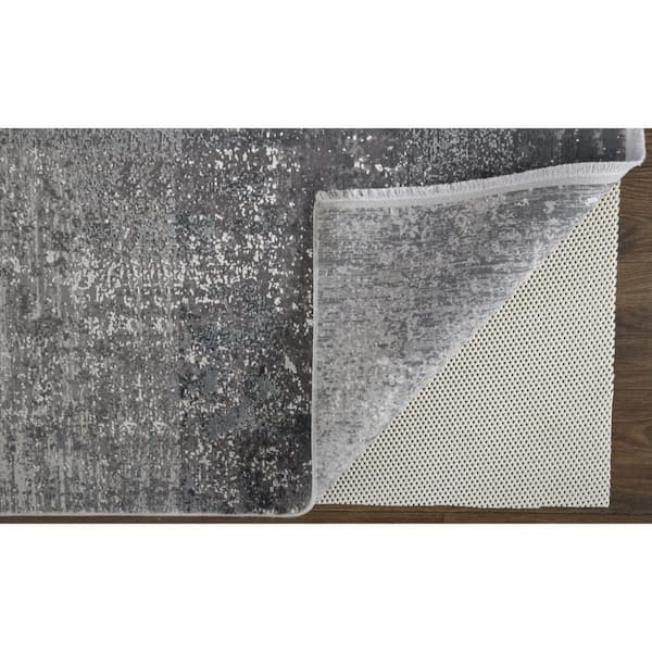8 ft. x 11 ft. Gray and Black Abstract Area Rug