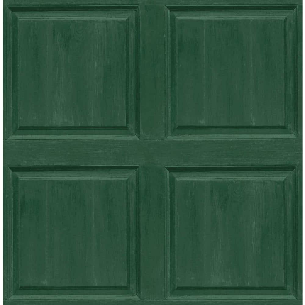 NextWall Arthouse Emerald Green Washed Faux Panel Vinyl Peel and Stick