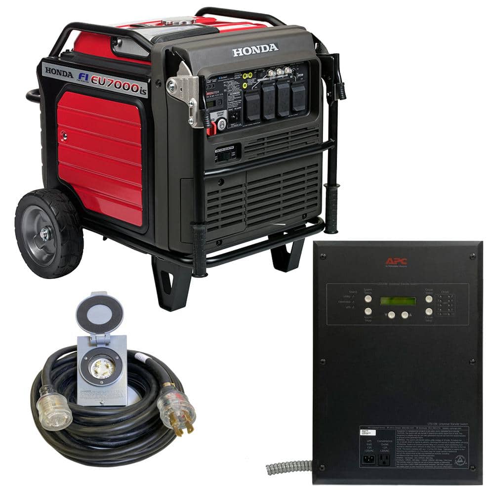 schroef IJver zeven Honda Inverter 7,000-Watt Standby Gasoline Generator 120/240V Single Phase  with Bluetooth and 10 Circuit Auto Transfer Switch HP2S-EU7000 - The Home  Depot