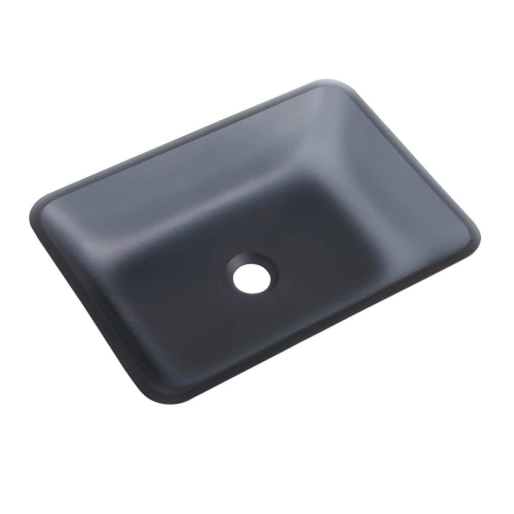 Tempered Glass Rectangle Floating Vessel Sink Bathroom Vanity Combo Counter