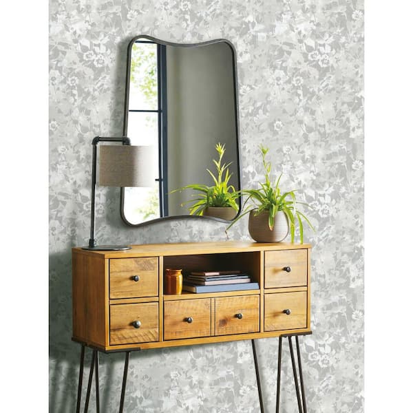 Wildflower Shadows Grey and White Peel and Stick Wallpaper (Covers 28.29 sq. ft.)