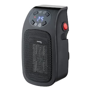 7.87 in Electric Outlet Ceramic Plug-in Space Heater, LCD Digital Screen, Up to 24-Hour Timer, 400-Watts