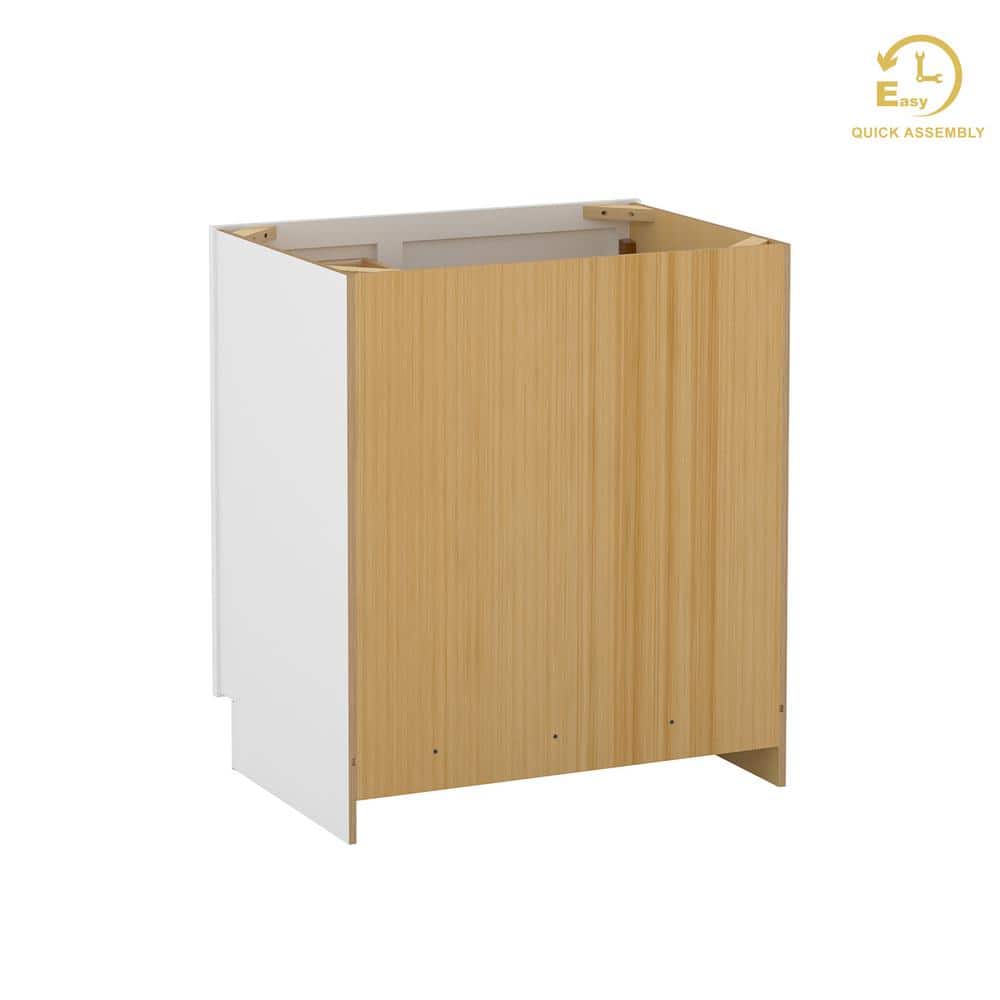 Shaker White Solid Wood Freestanding Vanity Cabinet with Drawers