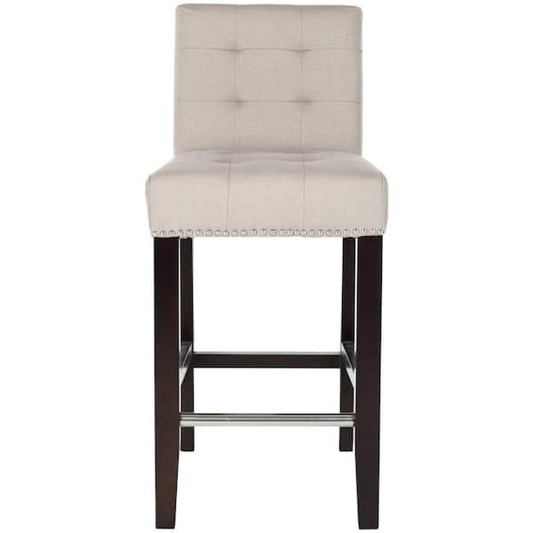 SAFAVIEH Thompson 25.8 in. Beige Cushioned Bar Stool