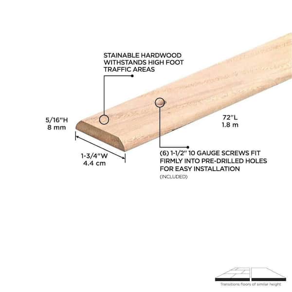 1-3/4"X 72" UNFINISHED HARDWOOD SEAM BINDER W/SCREWS