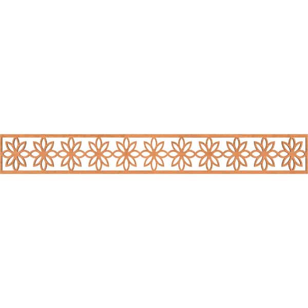 Ekena Millwork Daisy Fretwork 0.25 in. D x 46.5 in. W x 6 in. L Cherry Wood Panel Moulding