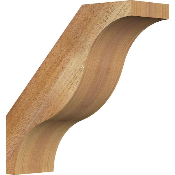 Ekena Millwork 4"W x 12"D x 12"H Funston Rough Sawn Knee Brace, Western Red Cedar