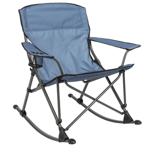 CAMP & GO Gray Polyester Soft Arm Folding Quad Rocker