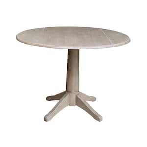 Olivia Weathered Taupe Gray 42 in. Drop-Leaf Dining Table