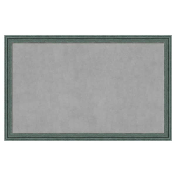 Amanti Art Upcycled Teal Grey 43 in. x 27 in Framed Magnetic Board