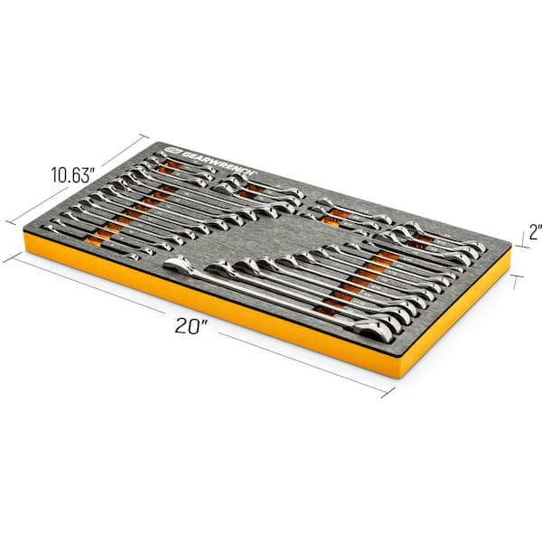 GEARWRENCH 1006452346 SAE/Metric Standard and Stubby Combination Ratcheting Wrench Set in EVA Tray (32-Piece) - 3