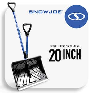 Shovelution 20 in. Poly Blade Back Saving Telescoping Snow Shovel w/ Spring Assisted Handle