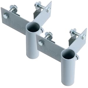 Gray Polyester Powder Coated Steel Outside Corner Bracket for Dock Frames and Post Pipes in Boat Dock Systems, 2-Pack