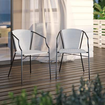 Stackable Wicker Outdoor Dining Chair (Set of 2)