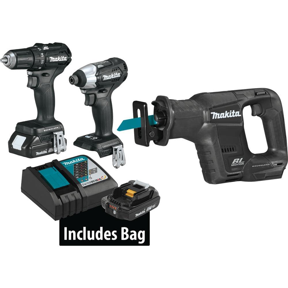 Have a question about Makita 18V LXT Sub-Compact Lithium-Ion Brushless  Cordless 3-piece Combo Kit (Driver-Drill/Impact Driver/Recipro Saw) 2.0Ah?  Pg The Home Depot