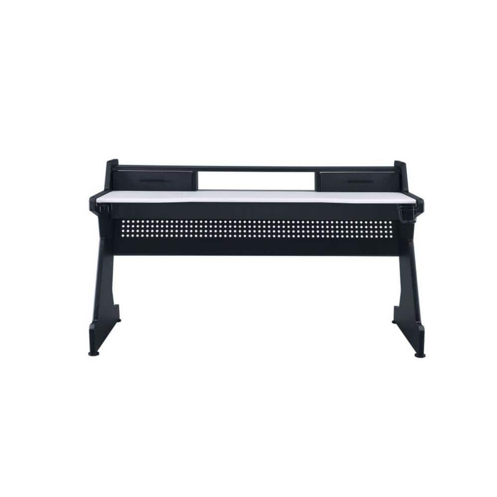 59 in. Black Rectangular with PVC Paper Metal Material Gaming Table with 2 