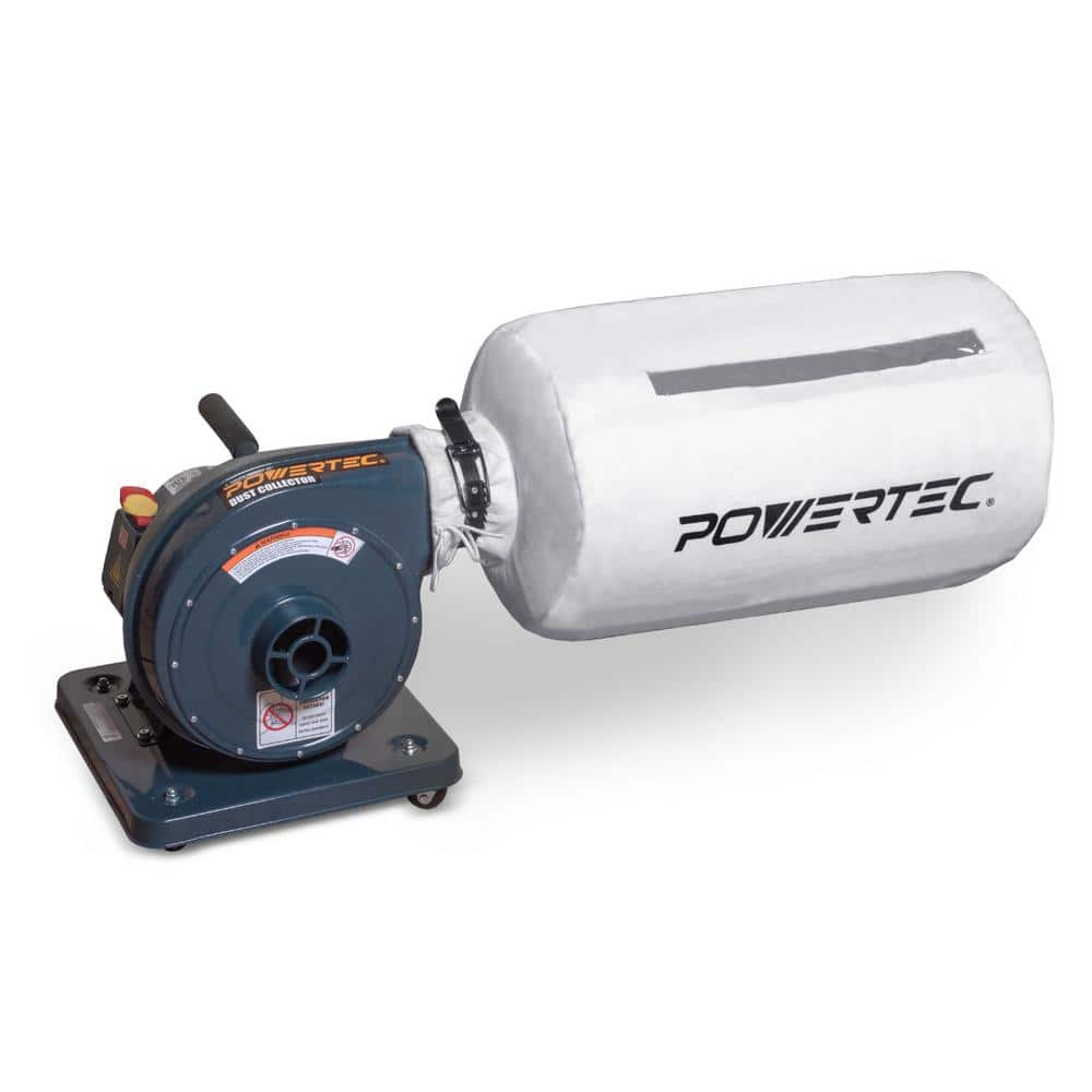 ‎POWERTEC 12 Amp 1 HP 560 CFM Portable Dust Collector, 1-Micron, 120-Volt/240-Volt