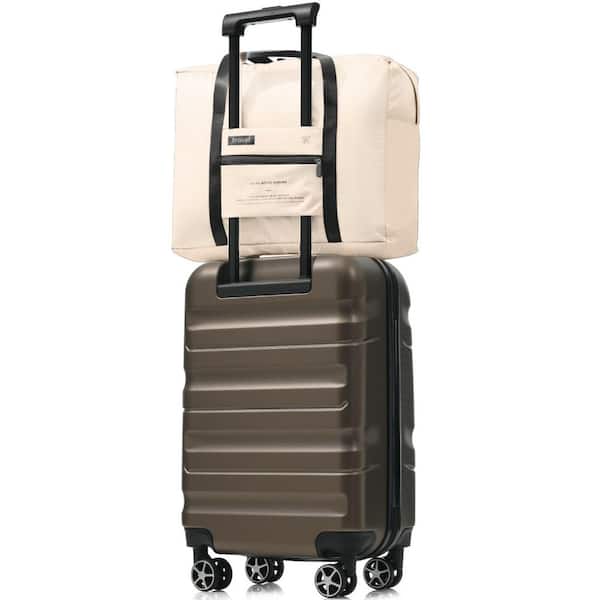 Merax 2 Bags 2-Piece Brown ABS Carry-On 20 in. Hardside Luggage